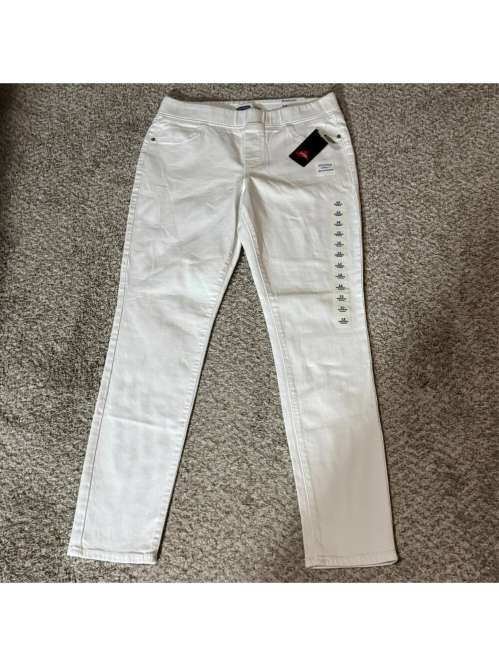 Old Navy Rockstar Jeggings Womens 12 White Skinny Pull On Slimming Stretch NWT